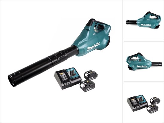 Makita DUB 362 RG accu bladblazer 2x18V + 2x accu 6.0Ah + lader van Makita