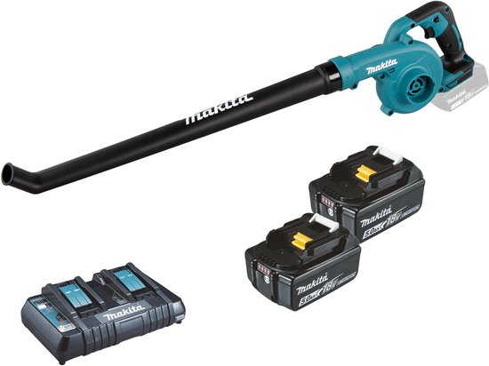 Makita DUB186PTE accu bladblazer 18 V / 2x 5.0 Ah accu + dubbele ... van Merkloos	
