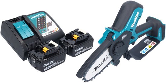 Makita DUC 101 RT201 accu takzaag 18 V 10 cm borstelloos + 2x accu 5,0 Ah + oplader van Merkloos	