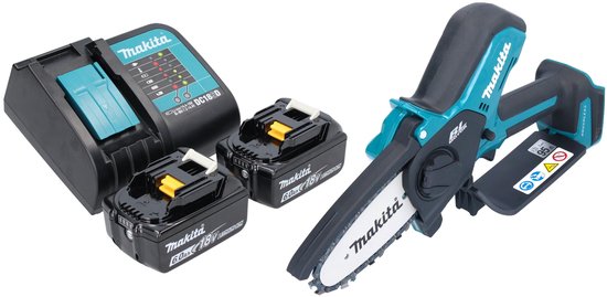 Makita DUC 101 SF201 accu takzaag 18 V 10 cm borstelloos + 2x accu 3,0 Ah + oplader van Merkloos	