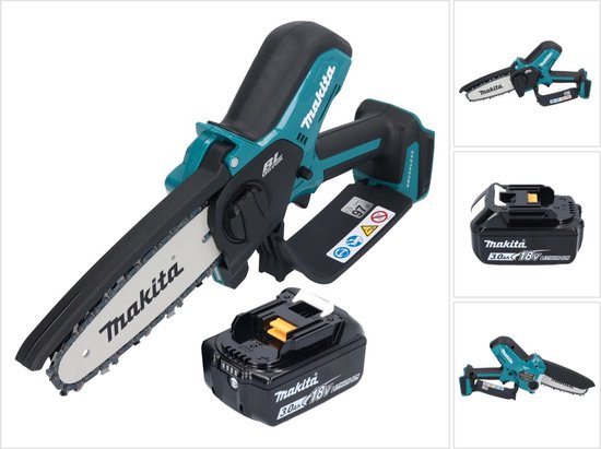 Makita DUC 150 F accu kettingzaag 18 V 15 cm borstelloos + 1x accu 3,0 Ah - zonder lader van Merkloos	