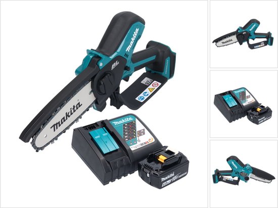 Makita DUC 150 RG accu kettingzaag 18 V 15 cm borstelloos + 1x accu 6,0 Ah + lader van Merkloos	