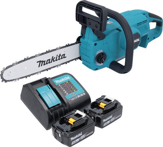 Makita DUC 307 ST2X3 accu-kettingzaag 18 V 30 cm borstelloos + 2x accu 5.0 Ah + lader van Merkloos	