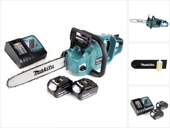 Makita DUC 353 RM2 Accu-kettingzaag 36V ( 2x18V ) Borstelloos 35 cm + 2x 4.0 Ah accu + lader