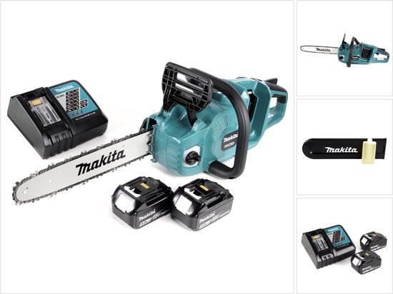 Makita DUC 353 RT2 accu-kettingzaag 36V ( 2x18V ) borstelloos 35 cm + 2x 5.0 Ah accu + lader