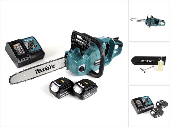 Makita DUC 355 RM2 Accu-kettingzaag 36V ( 2x18V ) Borstelloos 35 cm + 2x 4.0 Ah accu + lader