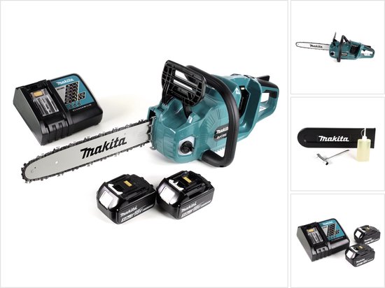 Makita DUC 355 RT2 accu-kettingzaag 36V ( 2x18V ) borstelloos 35 cm + 2x 5.0 Ah accu + lader