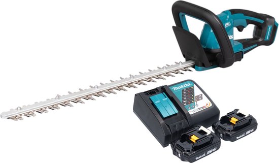 Makita DUH 506 RA2 accu heggenschaar 18 V 50 cm borstelloos + 2x accu 2.0 Ah + lader van Merkloos	