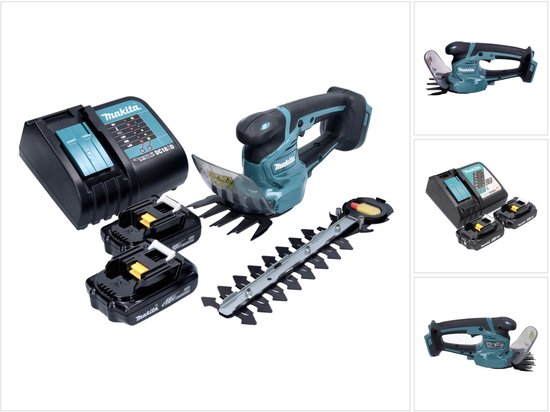 Makita DUM 111 RAX accu grasschaar heggenschaar 18 V + 2x accu 2.0 Ah + lader van Merkloos	