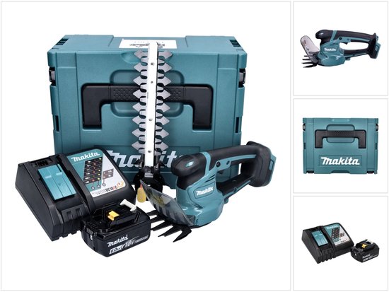 Makita DUM 111 RG1XJ Accu grasschaar heggenschaar 18 V + 1x oplaadbare accu 6.0 Ah + lader + Makpac van Makita