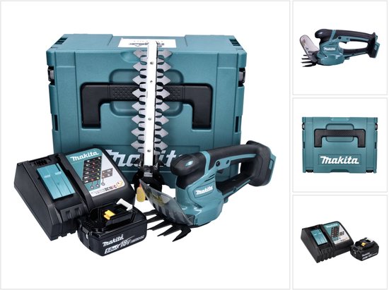 Makita DUM 111 RT1XJ Accu grasschaar heggenschaar 18 V + 1x accu 5.0 Ah + lader + Makpac van Merkloos	