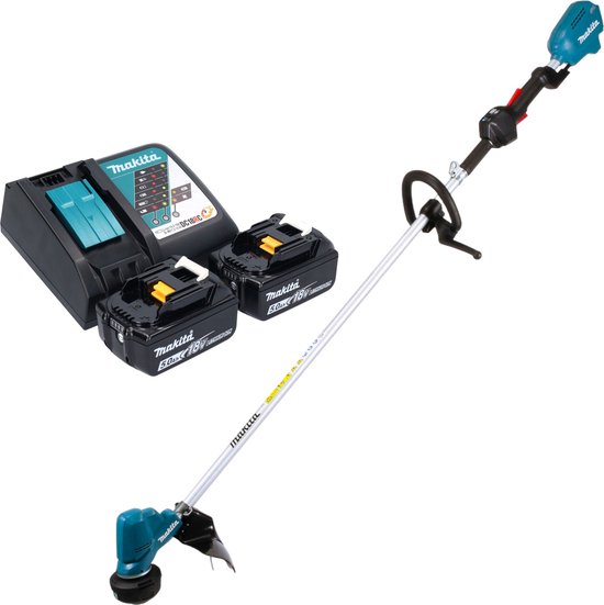 Makita DUR 190 LRT2X3 accu grastrimmer 18 V 300 mm borstelloos + 2x accu 5.0 Ah + lader van Makita