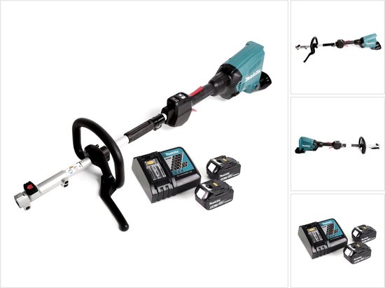 Makita DUX 60 RT accu multifunctionele aandrijving 36V (2x 18V) borstelloos + 2x accu 5,0Ah + snellader van Merkloos	