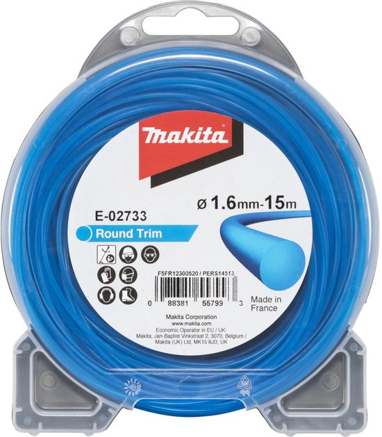 Makita E-02733 Maaidraad rond 1,6 mm 15 m voor accu grastrimmer DUR 181 / UR 100 / UR 3000 / UR 3500 van Makita