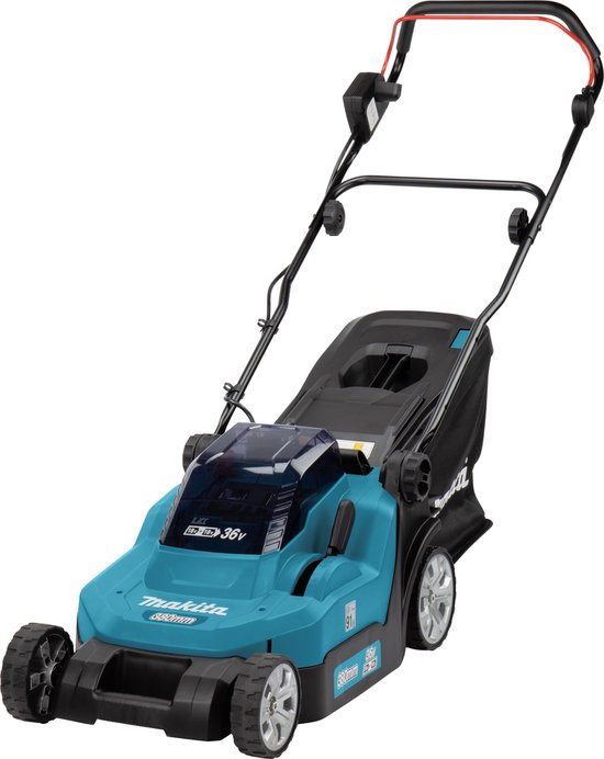 Makita grasmaaier - DLM382CM2 - 2x18 V - 38 cm - incl. 4,0 Ah accu (2 st) en duolader van Makita
