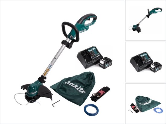 Makita UR 100 DSM1 accu-graskantensnijder 10,8 V + 1x accu 4,0 Ah + lader + 1x draadkop en accessoires van Merkloos	