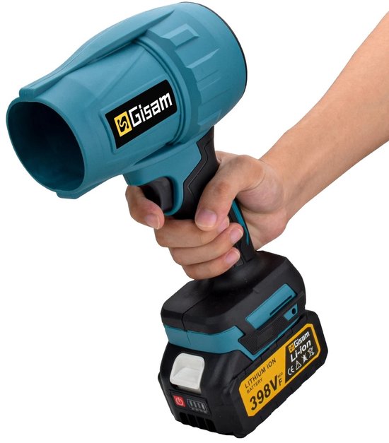 MakkelijkMooi Bladblazer - Luchtblazer - Met accu - Bladblazers - Air duster - Turbo - Perslucht - Blower - 1500W - 18V - Groen van Merkloos	