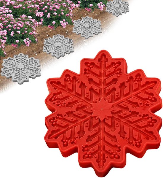 Mallen voor stapstenen - Siliconen mal - sneeuwvlok - Stapsteen Mallen - voor buitenaanleg, patio-pad, tuinpad - 30*30*4CM