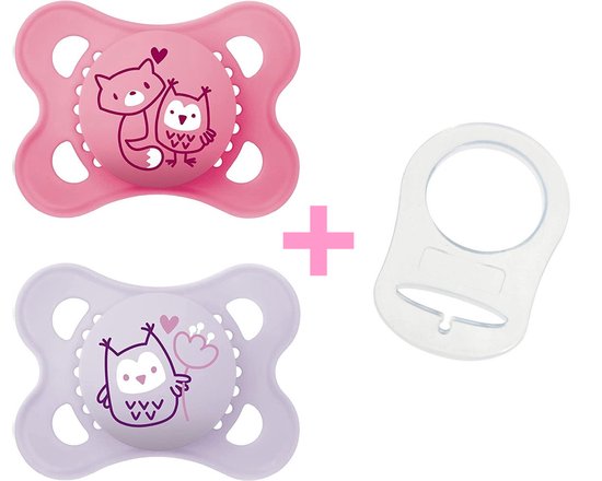 MAM Fopspeen Original Pure Siliconen - 0-6 maanden - Girl | 100% duurzame fopspeen MAM met clip van MAM