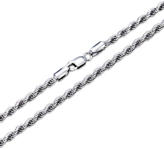 Mannen en vrouwen ketting ketting van 925 sterling zilver: 1,5 mm 2 mm 3 mm 3,5 mm koord ketting 45 50 55 60 65 cm zilveren ketting heren dames