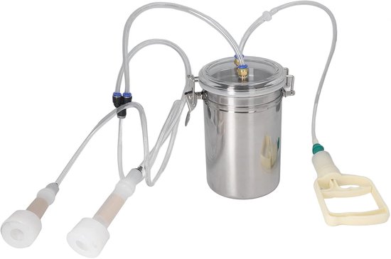 Manual Milking Machine, 2000ml Household Portable Goat Milk Machine, Manual Control, Sheep Cow Milk Set for Dairy Farm van Hantop
