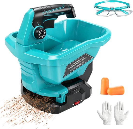 Manure Spreader Compatible with Makita 18 V Battery, Sprayer, Lawn Fertilizer with 3.8 Litre Reserve, 6-Speed Control - ShopVlot
