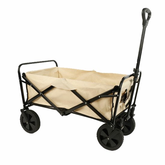Marbueno Vouwbare Multifunctionele Kar 150 KG Beige Tuin, Strand, Camping 86X50X59 cm van Marbueno