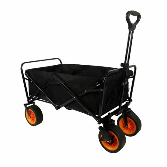 Marbueno Vouwbare Multiusos Trolley Staal 200 KG Zwart Tuin, Strand en Camping 86X50X59 cm van Marbueno