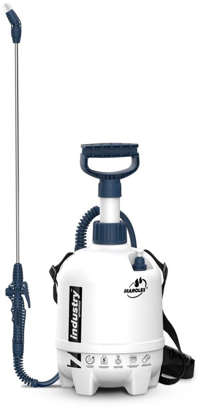 Marolex Industry Alka Line 7 Drukspuit - 7 Liter - Alkalisch Bestendig - EPDM Afdichtingen - Glasvezel Lans - Voor Reinigingsmiddelen en Ontvetters - S116.233