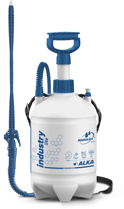 Marolex Industry Lite Alka 9 - Drukspuit - 9 Liter - Chemisch Bestendige Afdichtingen - Ergonomische Handgreep