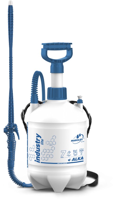 Marolex Industry Lite Alka Line Serie - Drukspuit - 7 Liter - Roestvrijstalen Lanze - EPDM Afdichtingen