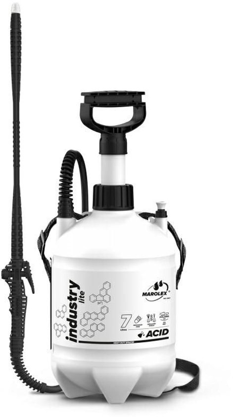 Marolex Industry Lite - Zuurbestendige Druksproeier - 7L - FPM Uszczelnienia - Ergonomische Handgreep