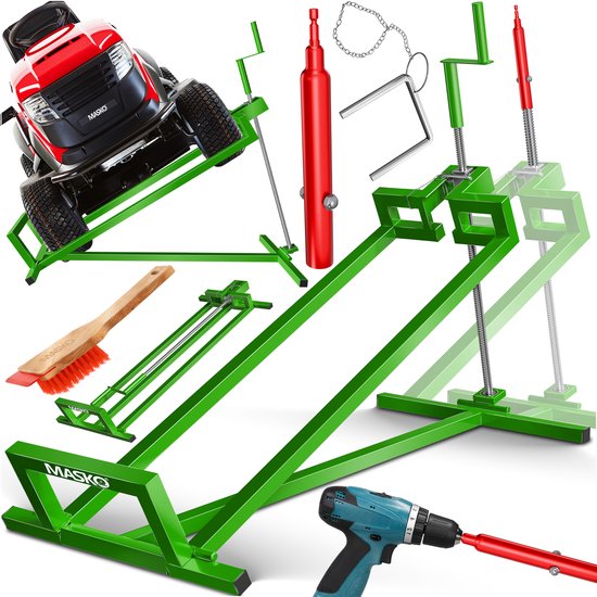 MASKO® Zitmaaierkrik 400kg Lift voor Zitmaaier met Adapter - Zitmaaierlift Krik Systeem