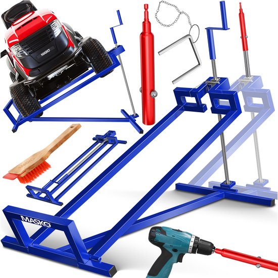 MASKO® Zitmaaierkrik 400kg Lift voor Zitmaaier met Adapter - Zitmaaierlift Krik Systeem van MASKO®