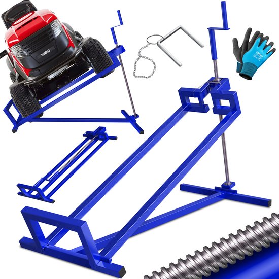 MASKO® Zitmaaierkrik 400kg Lift voor Zitmaaier - Zitmaaierlift Krik Systeem - Blauw van MASKO®