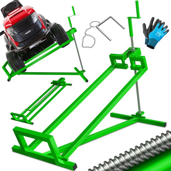 MASKO® Zitmaaierkrik 400kg Lift voor Zitmaaier - Zitmaaierlift Krik Systeem - Groen van MASKO®