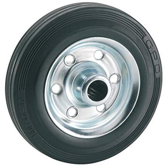 Massief rubberen wiel 80 mm - Steekwagens | 50 kg draagkracht | Stalen velg van Merkloos	