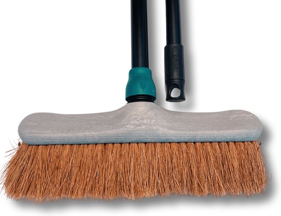 MAUS bezem binnen 30cm - zachte cocos zaalveger met steel 150cm - gerecycled - made in EU - zeer robuust van MAUS