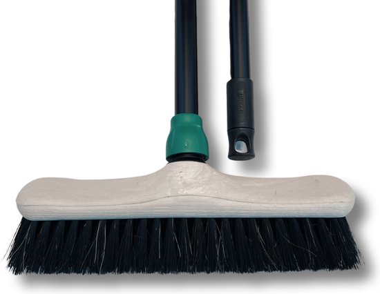MAUS bezem binnen 30cm - zachte paardenhaar zaalveger met steel 150cm - gerecycled - made in EU - zeer robuust van MAUS
