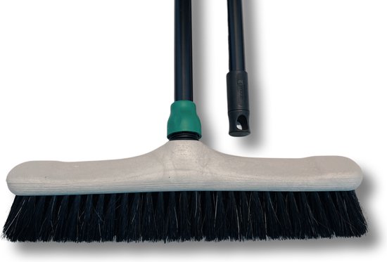 MAUS bezem binnen 40cm - zachte paardenhaar zaalveger met steel 150cm - gerecycled - made in EU - zeer robuust van MAUS