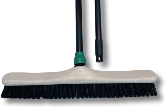 MAUS bezem binnen 50cm - zachte paardenhaar zaalveger met steel 150cm - gerecycled - made in EU - zeer robuust van MAUS