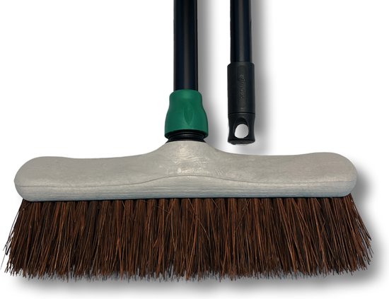 MAUS bezem buiten 30cm - straatbezem bassine met steel 150cm - natuurvezels - made in EU - robuuste bezem van MAUS