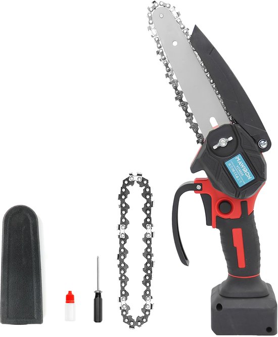 MAWIRON - Mini kettingzaag voor 18V accu - 2 in 1 borstelloze snoerloze snoeikettingzaag - 750W kettingzaag 4000 tpm voor houtzagen en boomverzorging - GEEN accu van MAWIRON