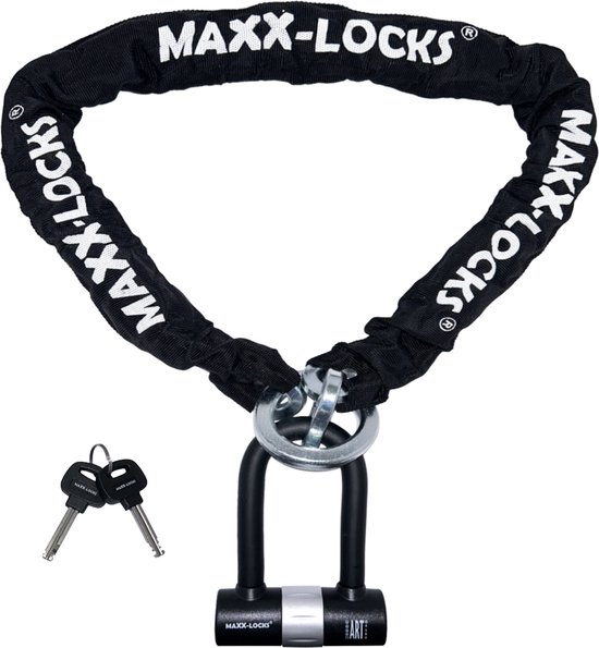 Maxx-Locks Tirau Art 4 Motorslot / Scooterslot - Kettingslot met Loop en Beugelslot - Art Gekeurd Slot voor Motor en Scooter & Brommer - 120 cm van Maxx