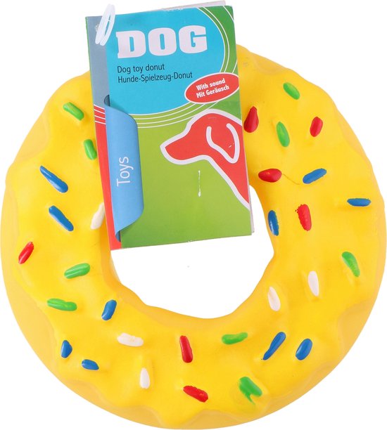 Maxxpro piepende donut hondenspeelgoed rond 13x13x3mm (lengte, breedte, hoogte) plastic van Maxxpro