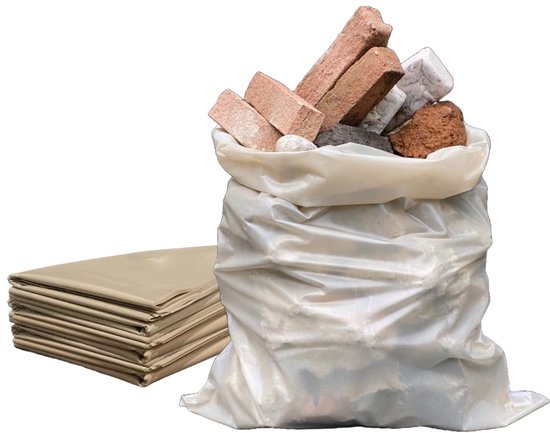 Maya Home & Garden - 20 bouwzakken, 40 x 70 cm, stevige plastic zakken voor puin, zaagsel, aarde en bouwafval, robuuste en veelzijdige zakken (20) van Maya Home & Garden