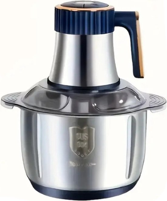 MazrekuHome® - 5L Roestvrijstalen Voedselverwerker met 6-Bladensysteem - Snelle Vleesmolen & Groentehakker - 5 Snelheden - Perfect voor Uien, Knoflook en Salades - Essentieel Keukengadget van MazrekuHome