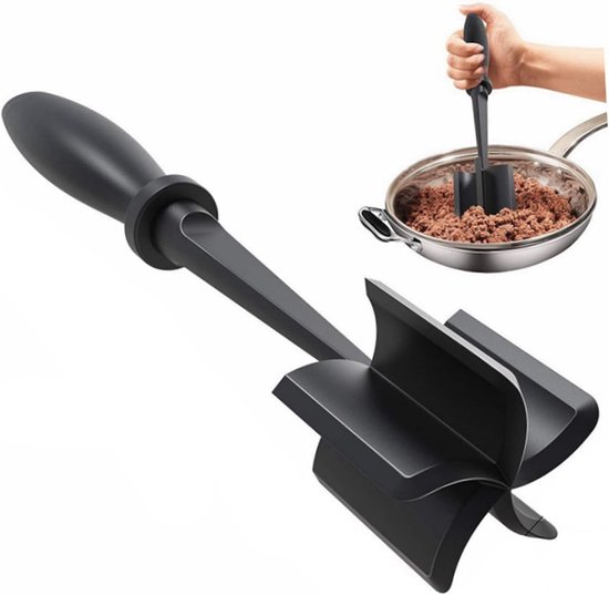 Meat Chopper, Premium Heat Resistant Pestle and Pestle for Minced Meat 5 Curved Knives Potato Salad Hamburger Meat Beef Mixer Chopper Tools van Merkloos	