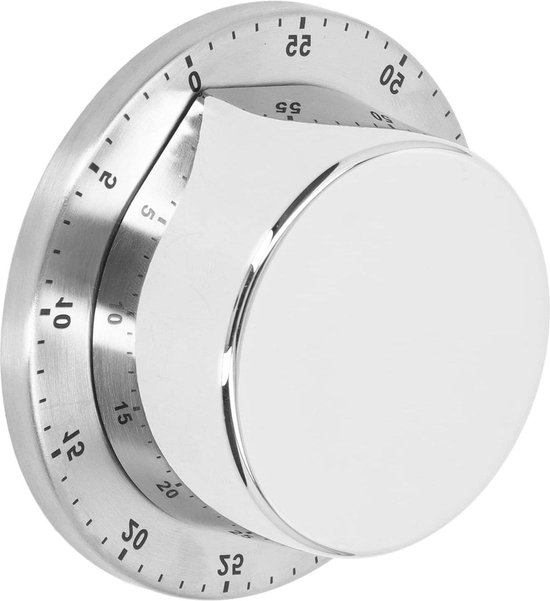 Mechanical Kitchen Countdown Timer - Magnetic Suction - 304 Stainless Steel - White . van LIORQUE