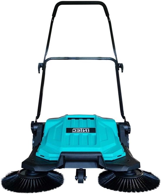 Mechanische Veegmachine - Handveger Opruimer - Terrassen Opritten Schoonmaken - Vijf Keer Sneller - 63 cm Werkbreedte - Grijs